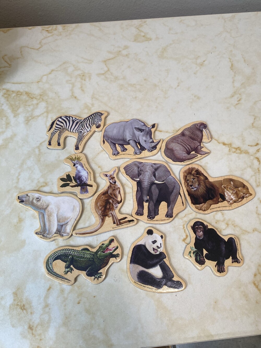 Bendon Wooden Wild Animal Fridge Magnets Set of 11